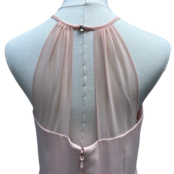 Azazie Sarah Halter Dress in Pearl Pink Size 10 - Picture 10 of 16
